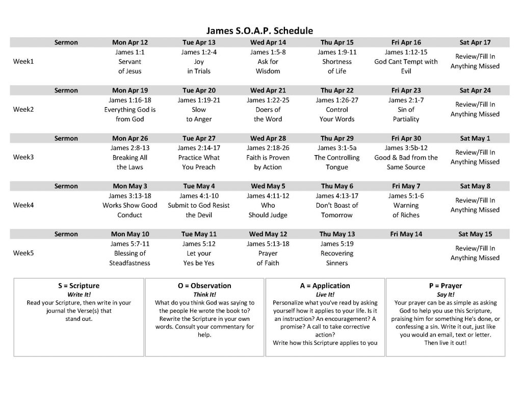 Genesis SOAP Schedule